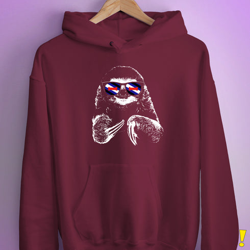 Pride Sloth Puppy Flag Sunglasses Racerback Tank
